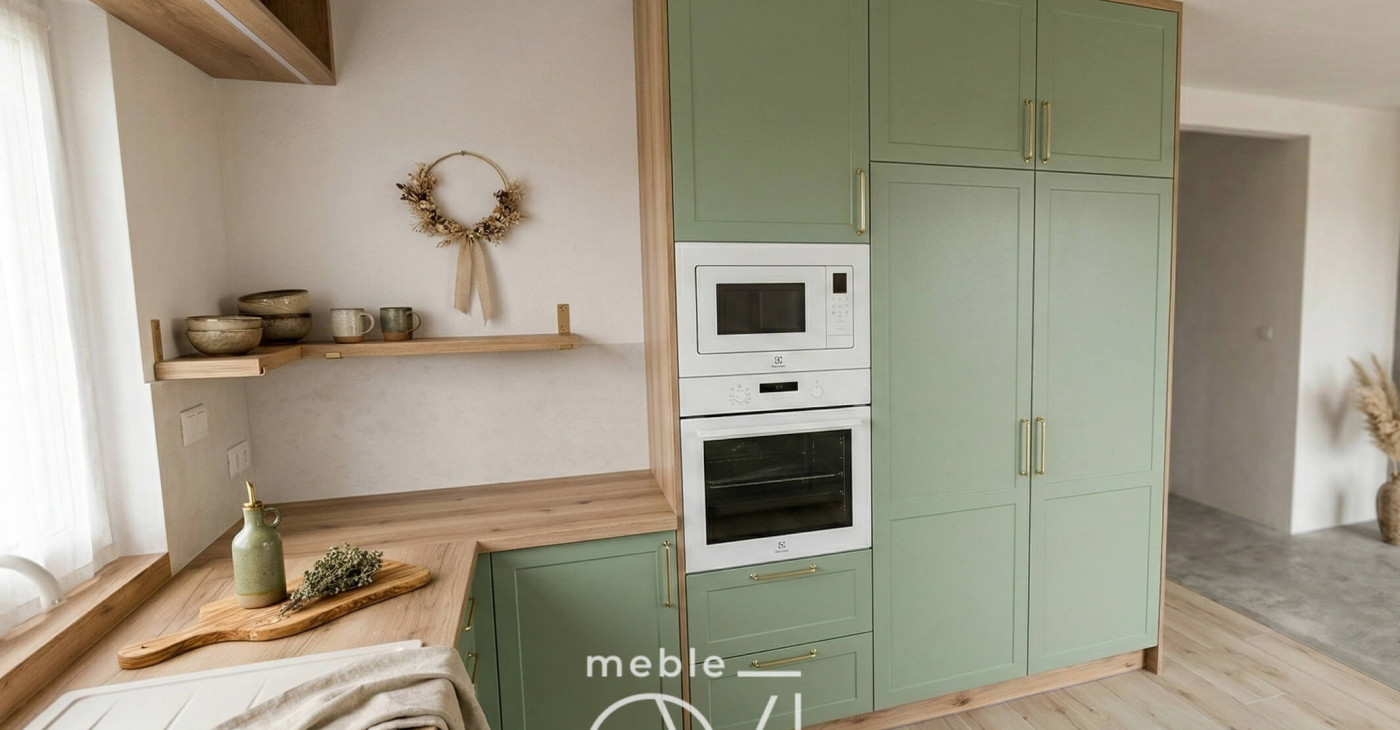 ROVIER MEBLE Roman Wiercigroch - zielona kuchnia w stylu Boho-1